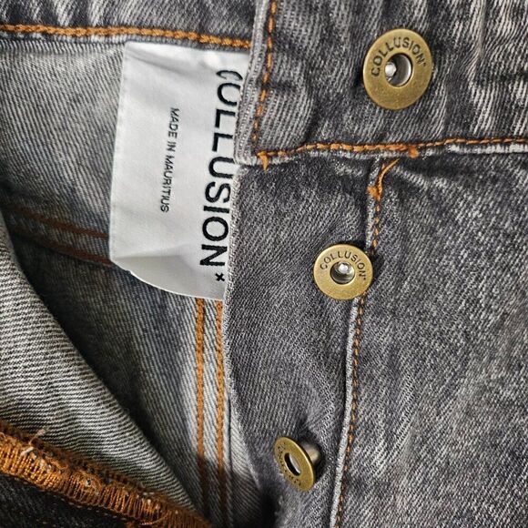 Other - COLLUSION Black Acid Wash Super Wide Leg Jeans XL/XXL